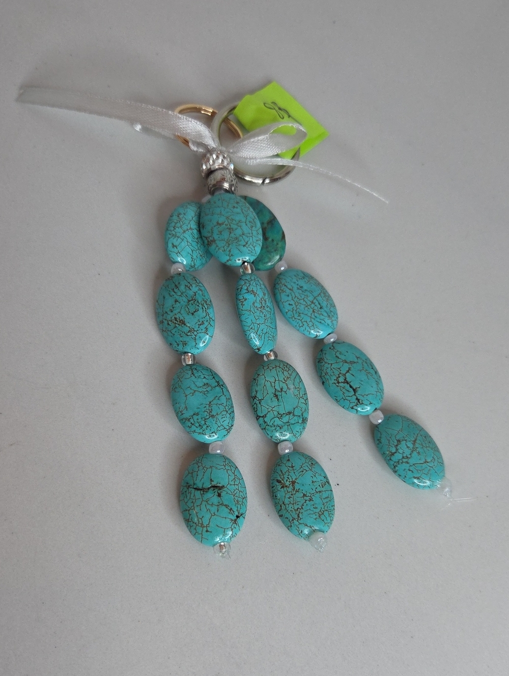 88 - Turquoise Beaded Dangle Bag Charm
